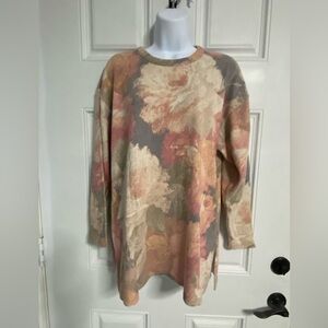 ⛄️2- GABRIELLA T. Old Rose LINEN Floral Knit Sweater